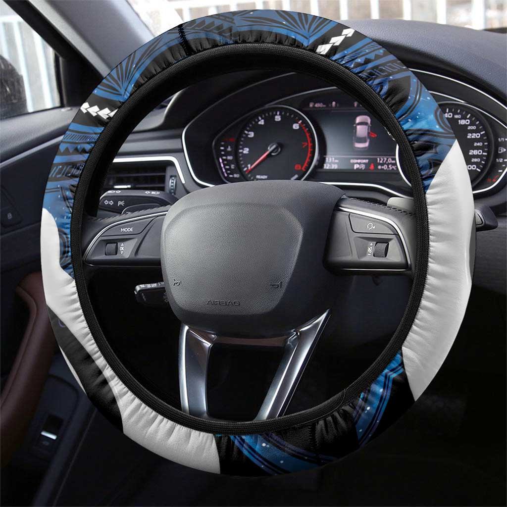 Maori Matariki Hei Matau Steering Wheel Cover Maori Kowhaiwhai Pattern Galaxy LT01 - Polynesian Pride