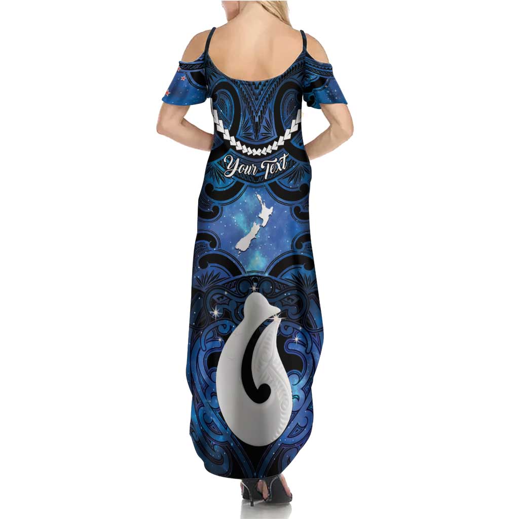 Personalized Maori Matariki Hei Matau Summer Maxi Dress Maori Kowhaiwhai Pattern Galaxy LT01 - Polynesian Pride
