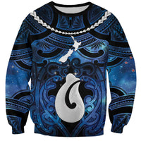 Personalized Maori Matariki Hei Matau Sweatshirt Maori Kowhaiwhai Pattern Galaxy