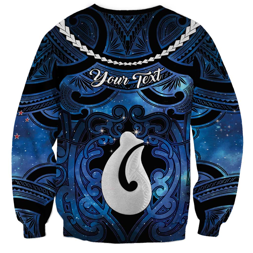Personalized Maori Matariki Hei Matau Sweatshirt Maori Kowhaiwhai Pattern Galaxy