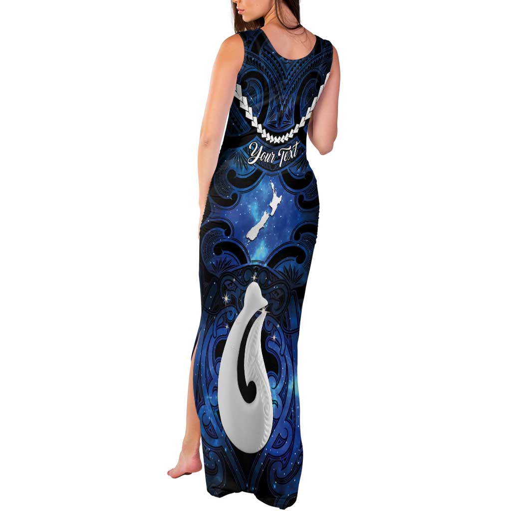 Personalized Maori Matariki Hei Matau Tank Maxi Dress Maori Kowhaiwhai Pattern Galaxy LT01 - Polynesian Pride