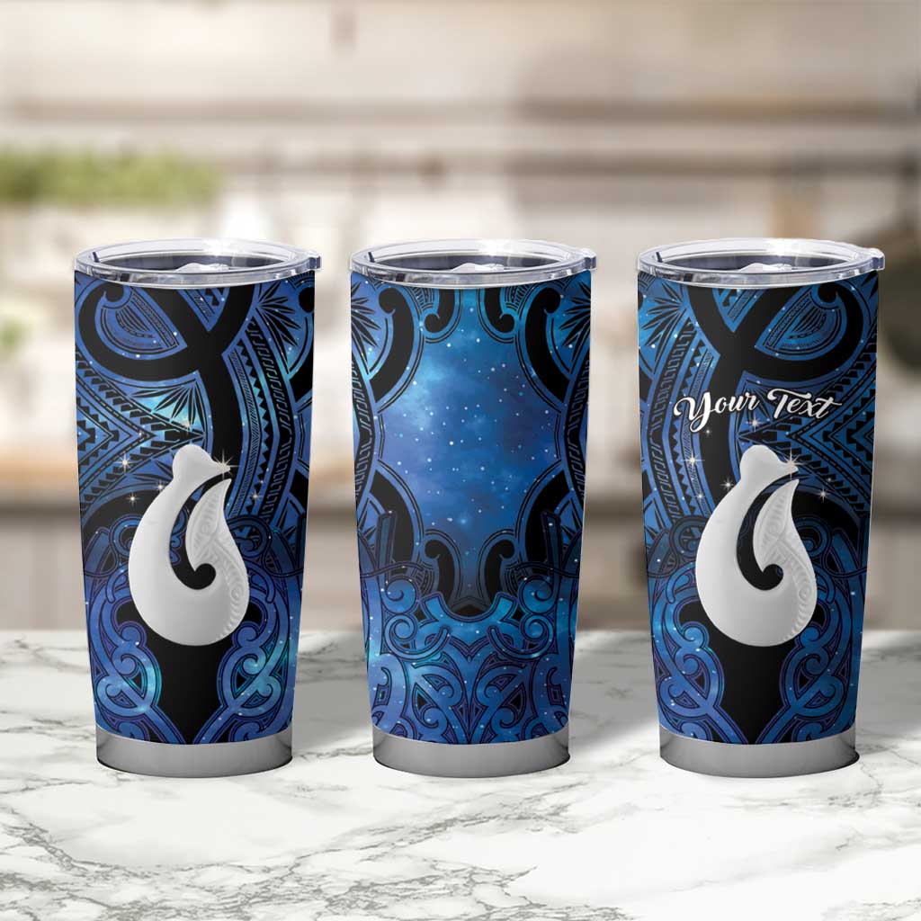 Personalized Maori Matariki Hei Matau Tumbler Cup Maori Kowhaiwhai Pattern Galaxy