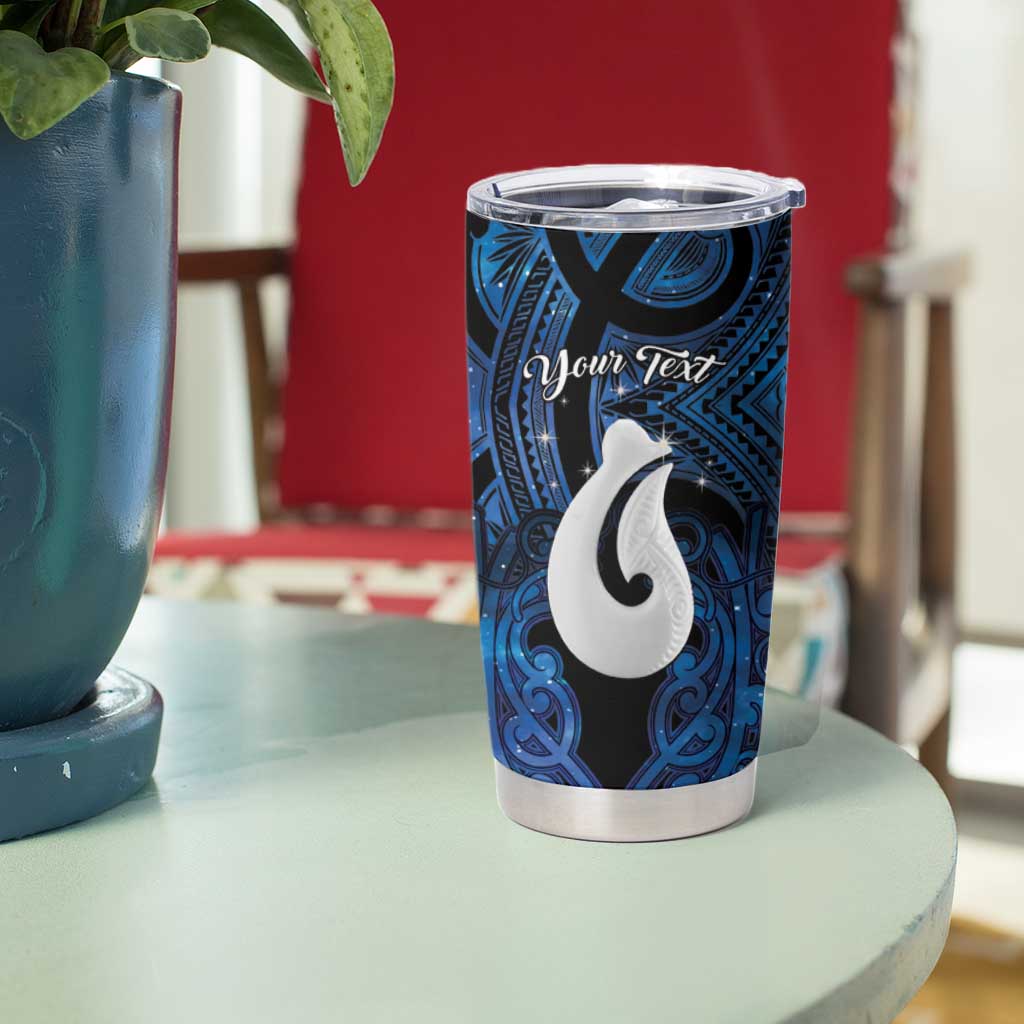 Personalized Maori Matariki Hei Matau Tumbler Cup Maori Kowhaiwhai Pattern Galaxy