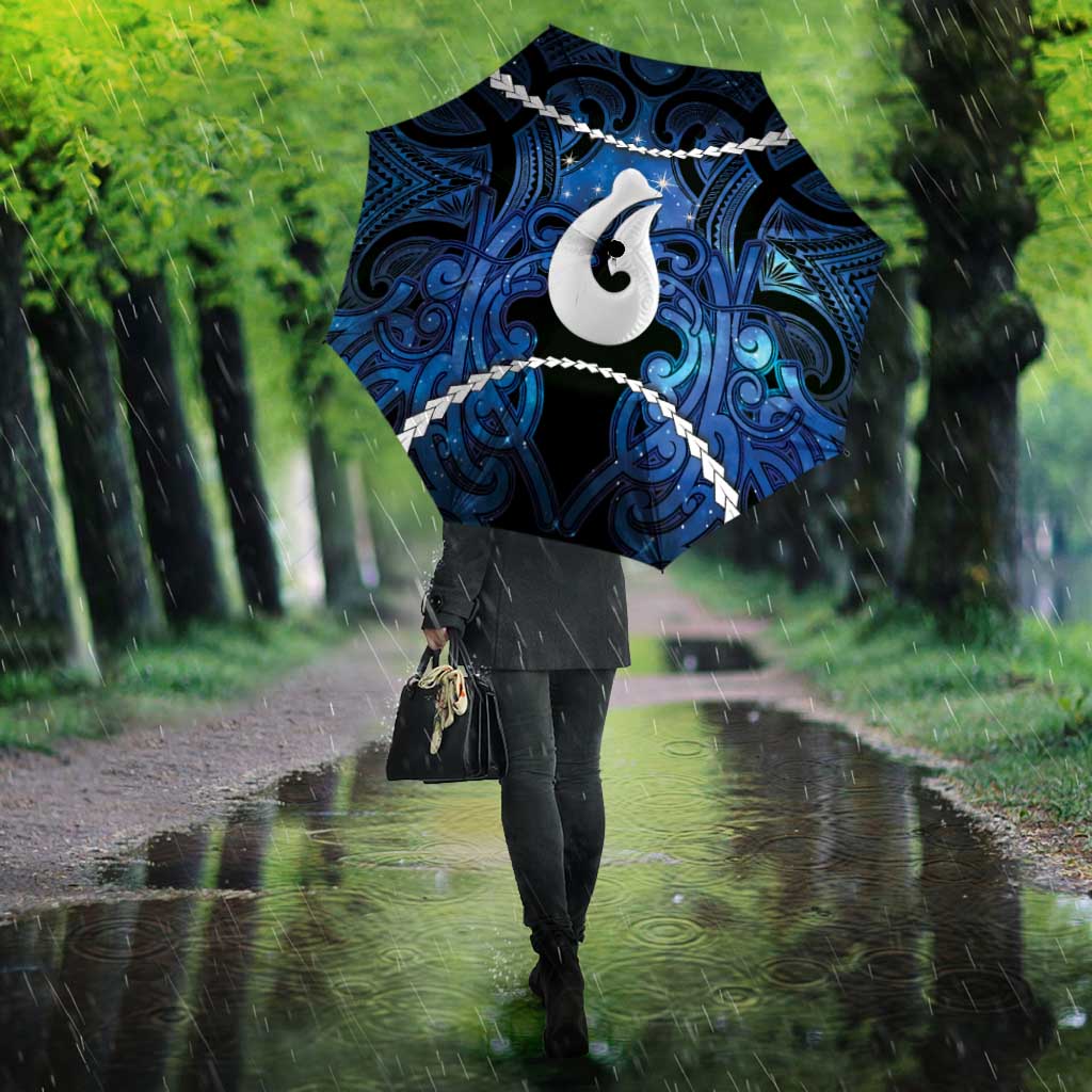 Maori Matariki Hei Matau Umbrella Maori Kowhaiwhai Pattern Galaxy LT01 - Polynesian Pride