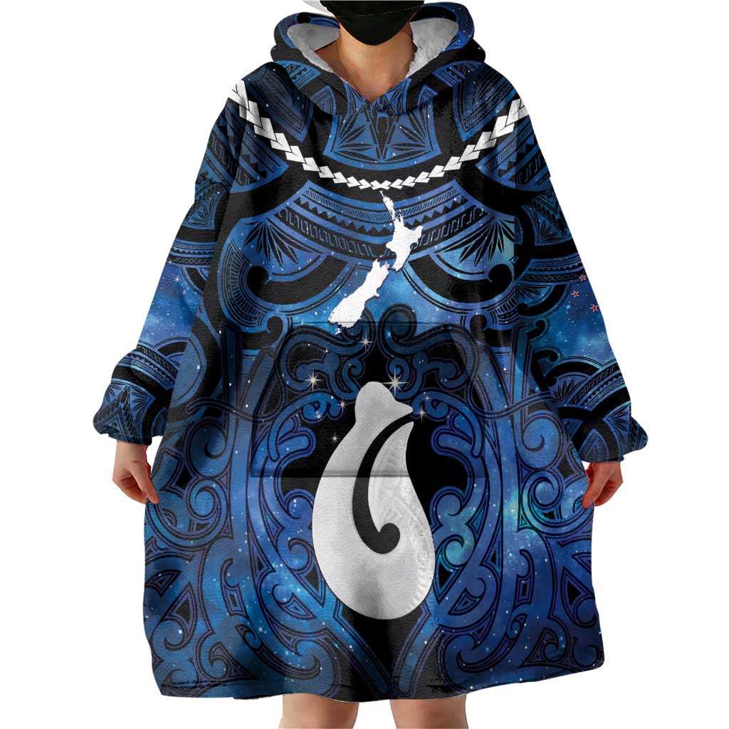 Personalized Maori Matariki Hei Matau Wearable Blanket Hoodie Maori Kowhaiwhai Pattern Galaxy LT01 - Polynesian Pride