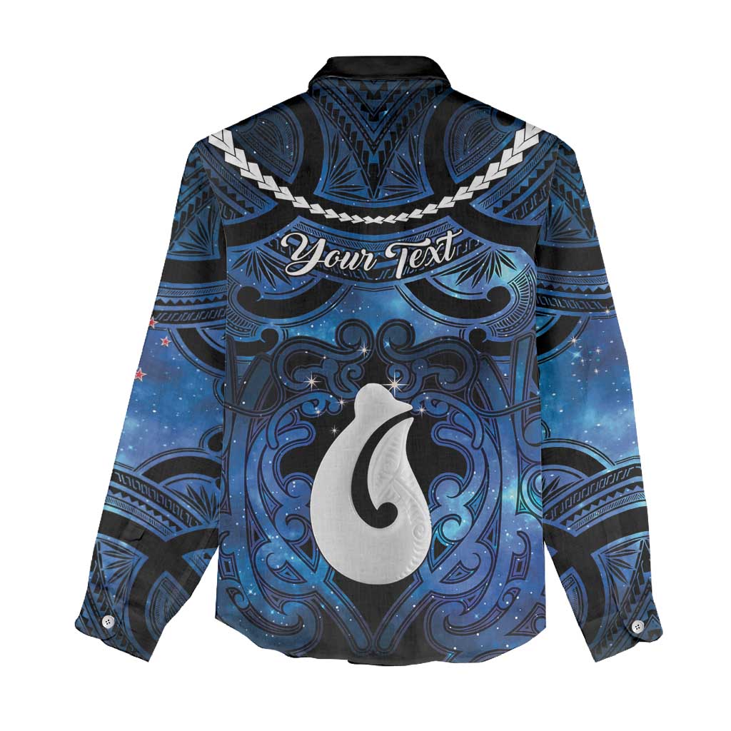 Personalized Maori Matariki Hei Matau Women Casual Shirt Maori Kowhaiwhai Pattern Galaxy LT01 - Polynesian Pride
