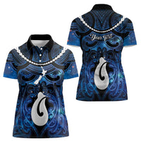 Personalized Maori Matariki Hei Matau Women Polo Shirt Maori Kowhaiwhai Pattern Galaxy LT01 - Polynesian Pride