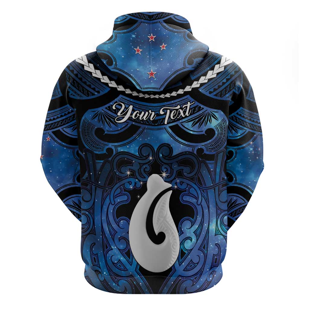 Personalized Maori Matariki Hei Matau Zip Hoodie Maori Kowhaiwhai Pattern Galaxy LT01 - Polynesian Pride