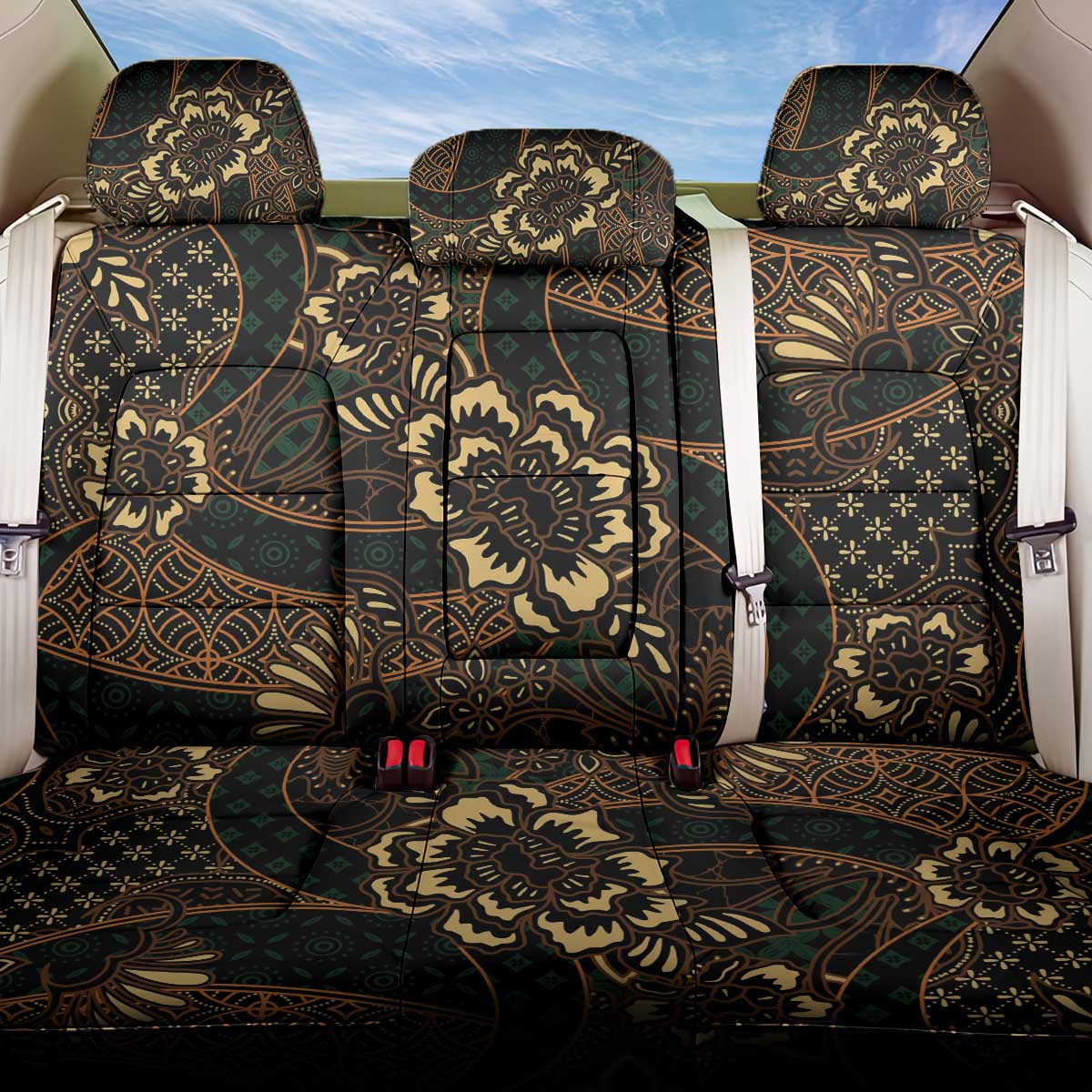 Indonesian Batik Pattern Vintage Brown Back Car Seat Cover