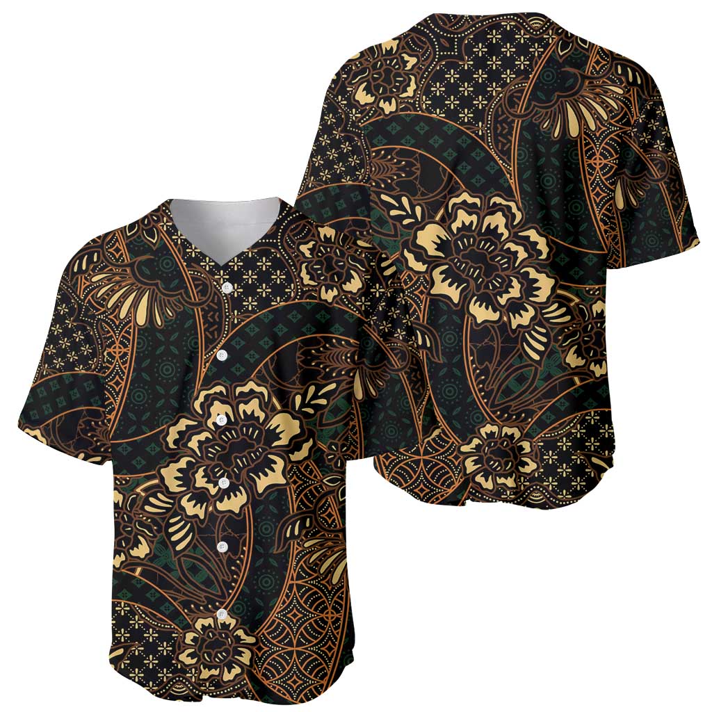 Indonesian Batik Pattern Vintage Brown Baseball Jersey