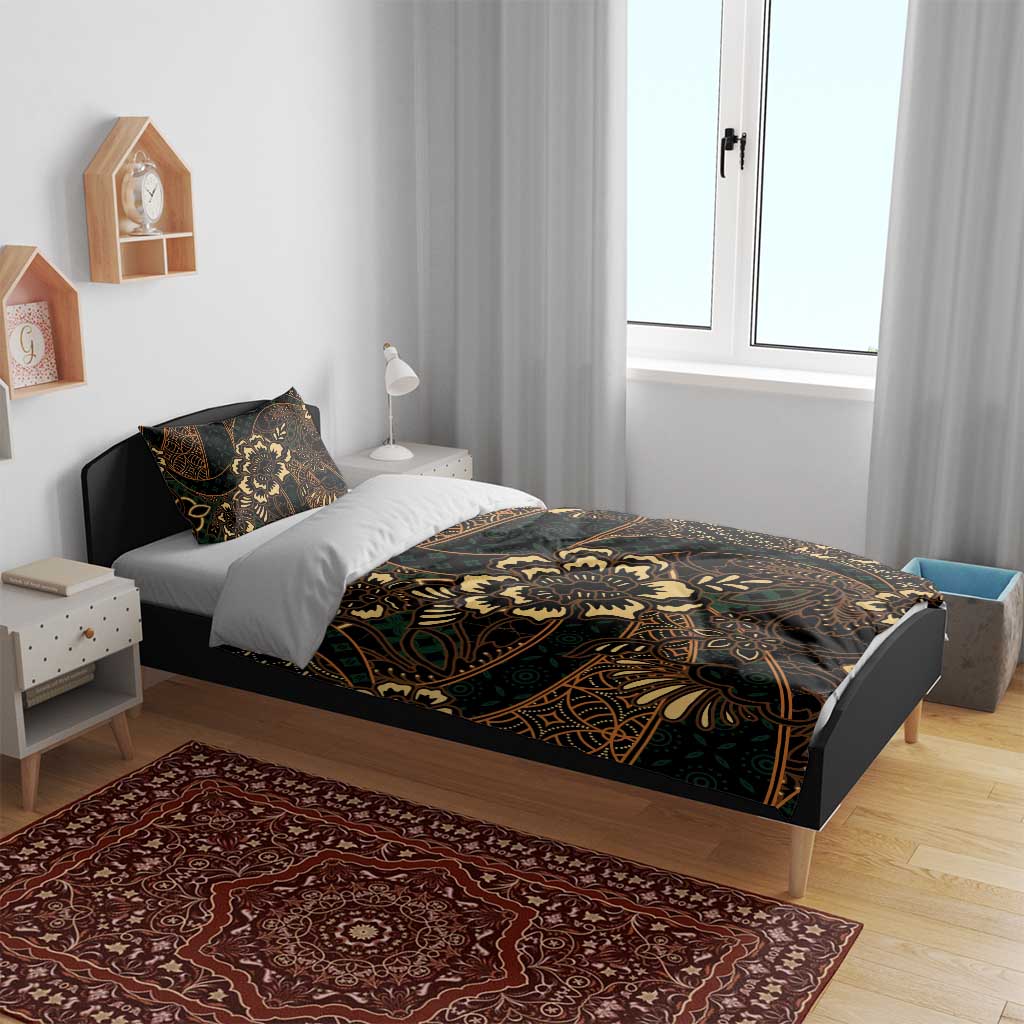 Indonesian Batik Pattern Vintage Brown Bedding Set