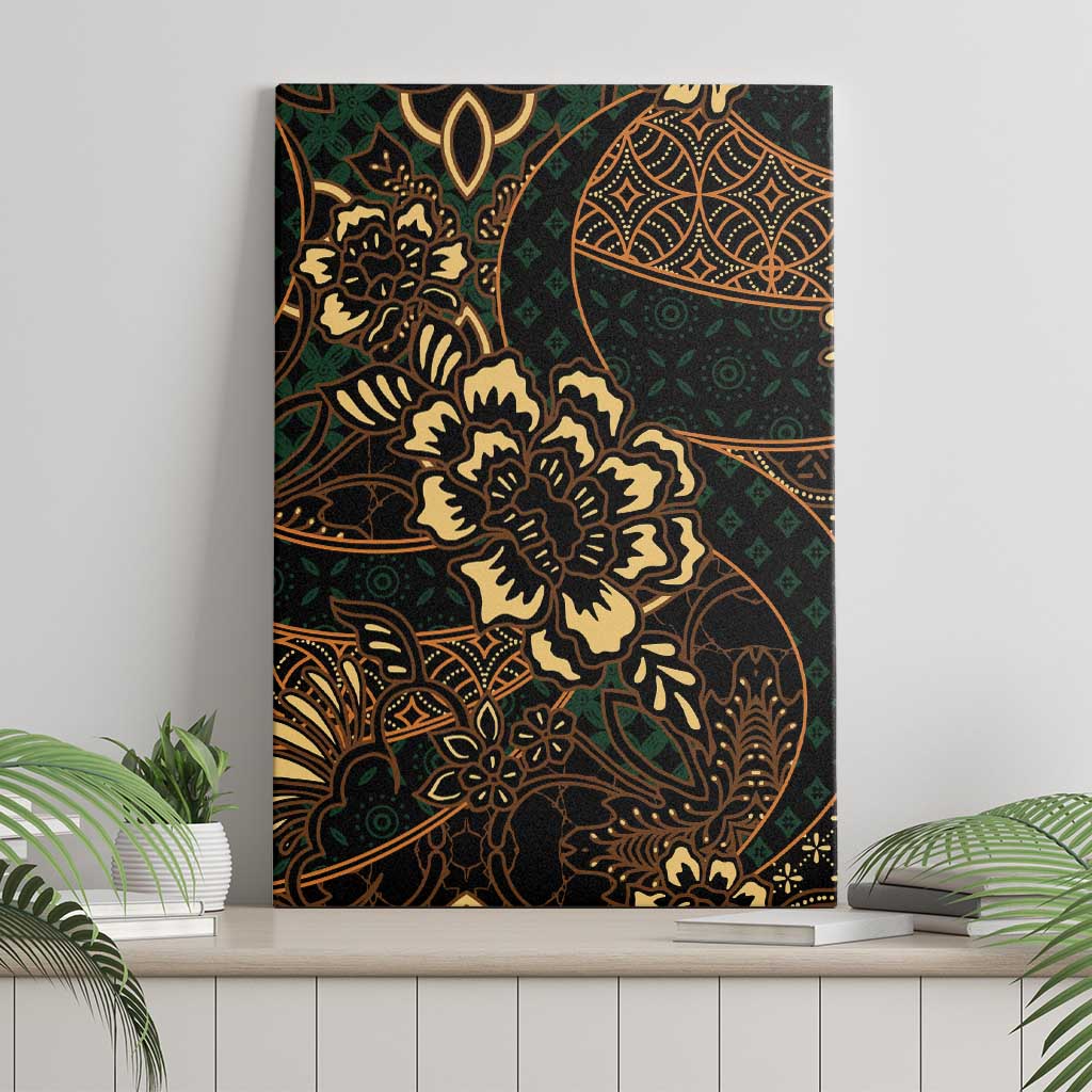 Indonesian Batik Pattern Vintage Brown Canvas Wall Art LT01 - Polynesian Pride