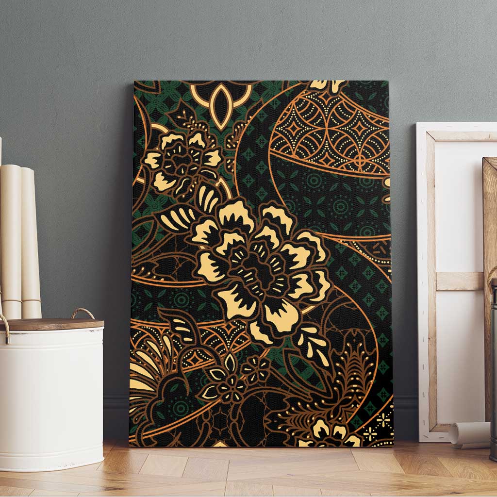 Indonesian Batik Pattern Vintage Brown Canvas Wall Art LT01 - Polynesian Pride