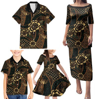 Indonesian Batik Pattern Vintage Brown Family Matching Puletasi and Hawaiian Shirt LT01 - Polynesian Pride