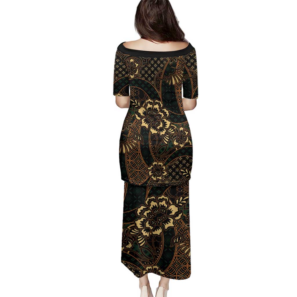 Indonesian Batik Pattern Vintage Brown Family Matching Puletasi and Hawaiian Shirt LT01 - Polynesian Pride