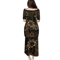 Indonesian Batik Pattern Vintage Brown Family Matching Puletasi and Hawaiian Shirt LT01 - Polynesian Pride