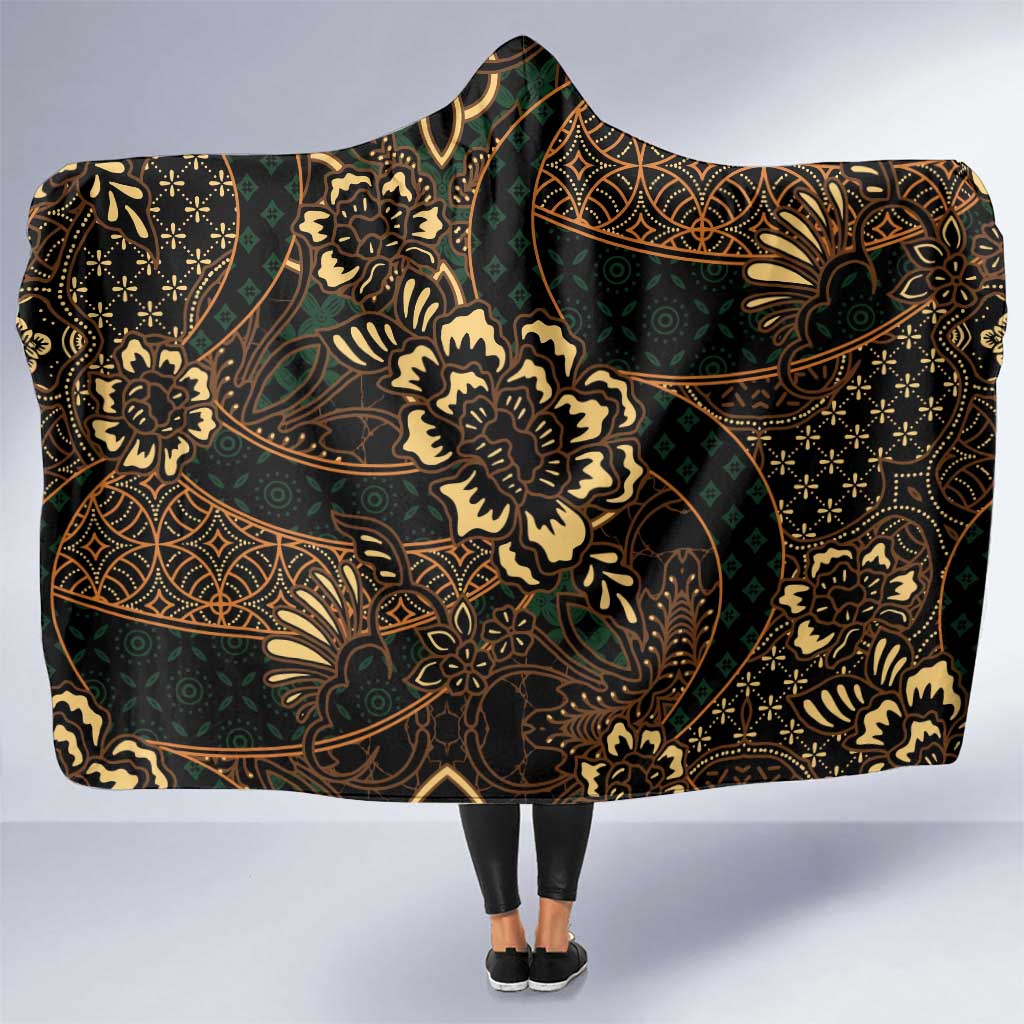 Indonesian Batik Pattern Vintage Brown Hooded Blanket LT01 One Size Brown - Polynesian Pride