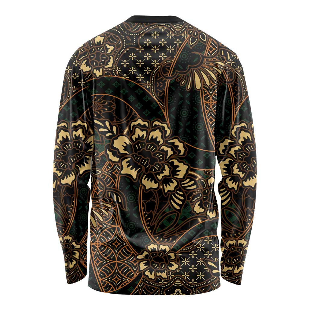 Indonesian Batik Pattern Vintage Brown Long Sleeve Shirt LT01 - Polynesian Pride