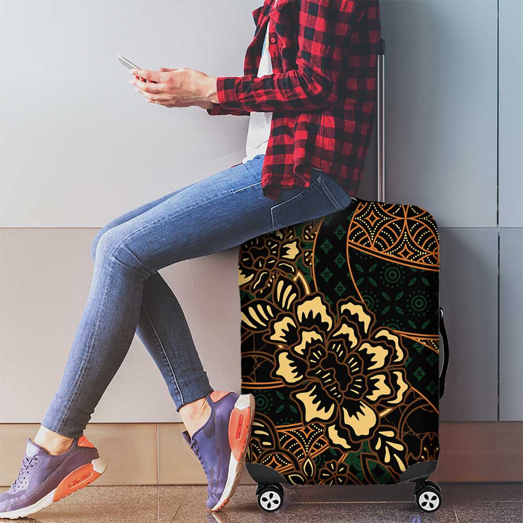 Indonesian Batik Pattern Vintage Brown Luggage Cover
