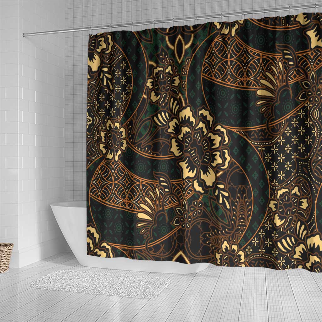 Indonesian Batik Pattern Vintage Brown Shower Curtain