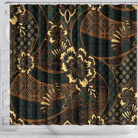 Indonesian Batik Pattern Vintage Brown Shower Curtain