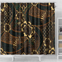 Indonesian Batik Pattern Vintage Brown Shower Curtain
