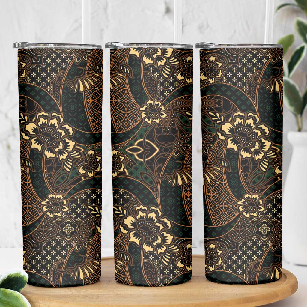 Indonesian Batik Pattern Vintage Brown Skinny Tumbler