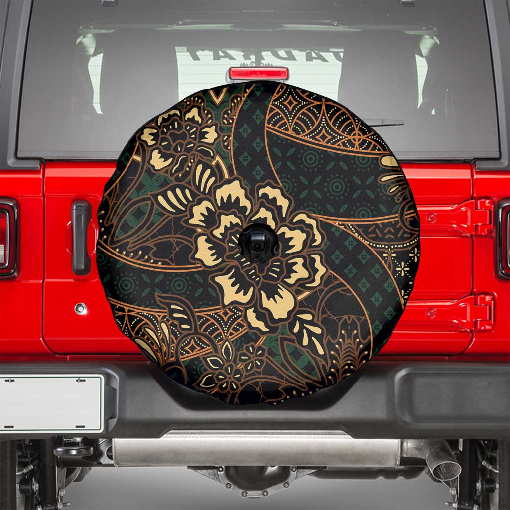 Indonesian Batik Pattern Vintage Brown Spare Tire Cover