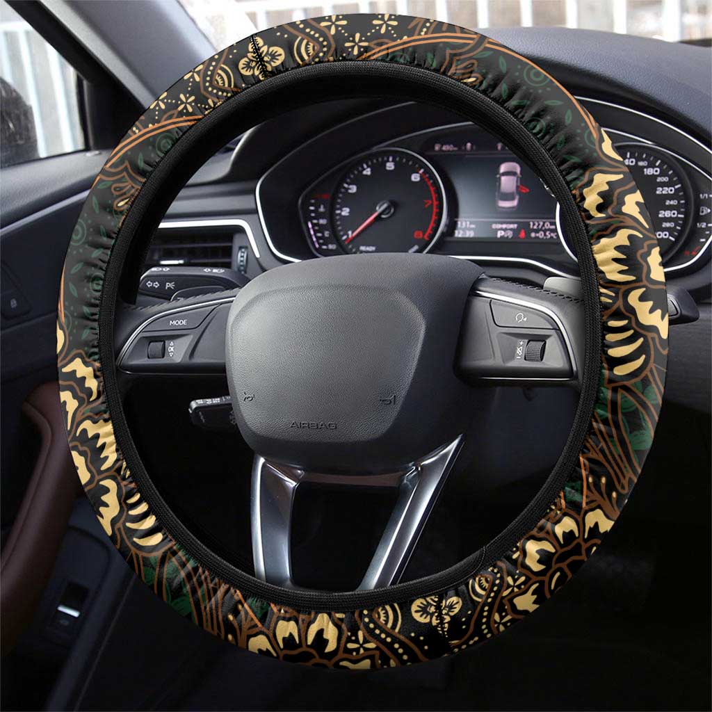 Indonesian Batik Pattern Vintage Brown Steering Wheel Cover LT01 - Polynesian Pride