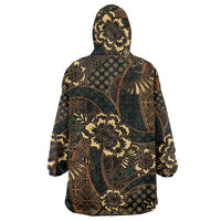 Indonesian Batik Pattern Vintage Brown Wearable Blanket Hoodie LT01 - Polynesian Pride