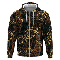 Indonesian Batik Pattern Vintage Brown Zip Hoodie