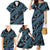 Indonesia Batik Pattern Family Matching Mermaid Dress and Hawaiian Shirt Blue Version