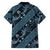 Indonesia Batik Pattern Family Matching Puletasi and Hawaiian Shirt Blue Version