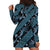 Indonesia Batik Pattern Hoodie Dress Blue Version