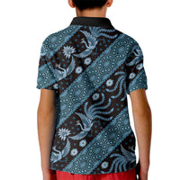 Indonesia Batik Pattern Kid Polo Shirt Blue Version
