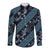 Indonesia Batik Pattern Long Sleeve Button Shirt Blue Version