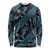 Indonesia Batik Pattern Long Sleeve Shirt Blue Version