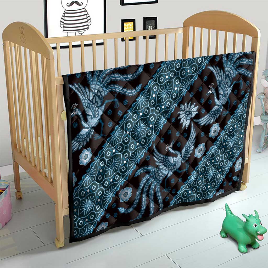 Indonesia Batik Pattern Quilt Blue Version