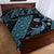 Indonesia Batik Pattern Quilt Bed Set Blue Version