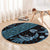 Indonesia Batik Pattern Round Carpet Blue Version