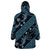 Indonesia Batik Pattern Wearable Blanket Hoodie Blue Version