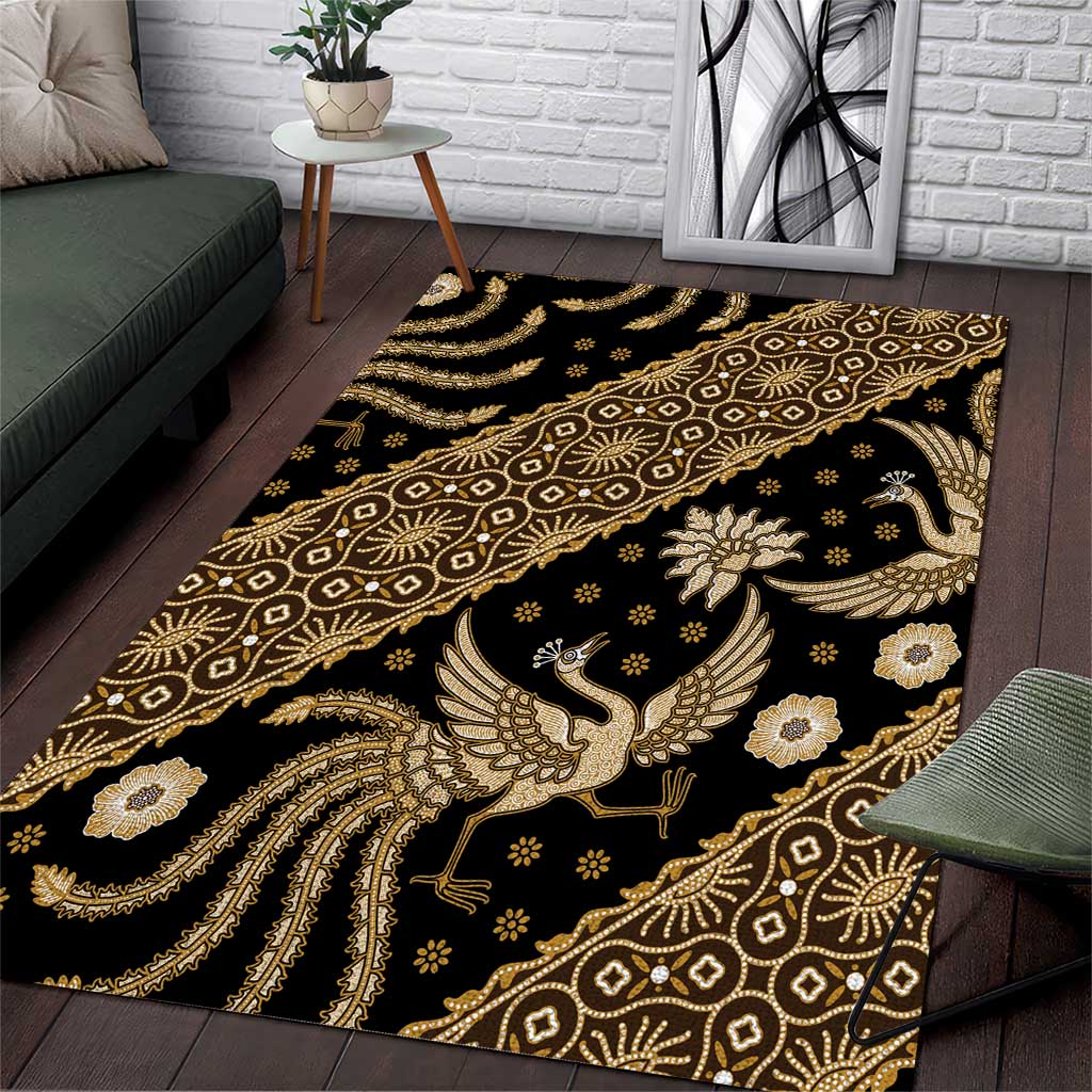 Indonesia Batik Pattern Area Rug Gold Version