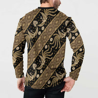 Indonesia Batik Pattern Button Sweatshirt Gold Version