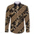 Indonesia Batik Pattern Family Matching Long Sleeve Bodycon Dress and Hawaiian Shirt Gold Version