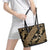 Indonesia Batik Pattern Leather Tote Bag Gold Version