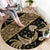 Indonesia Batik Pattern Round Carpet Gold Version