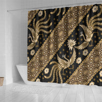 Indonesia Batik Pattern Shower Curtain Gold Version