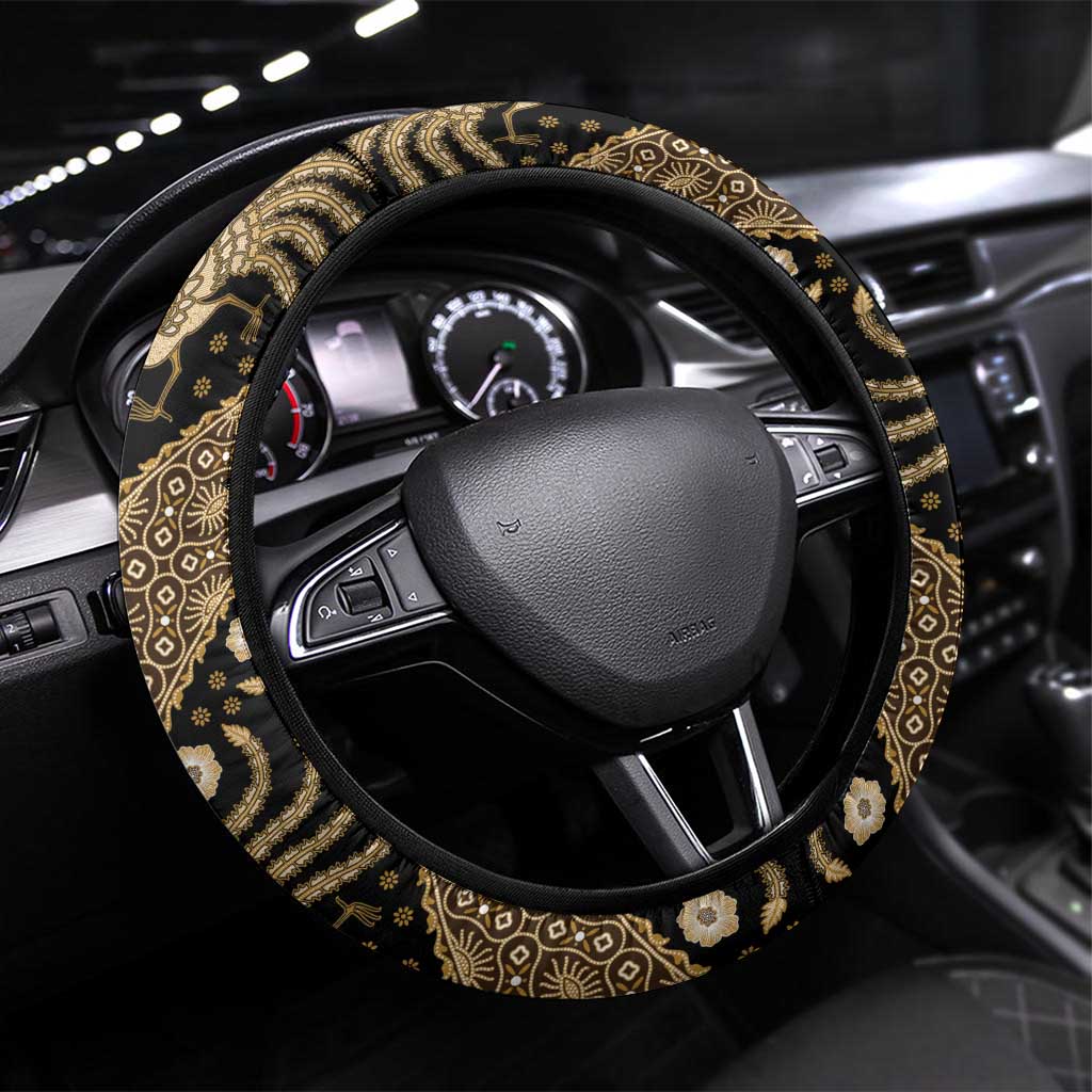 Indonesia Batik Pattern Steering Wheel Cover Gold Version