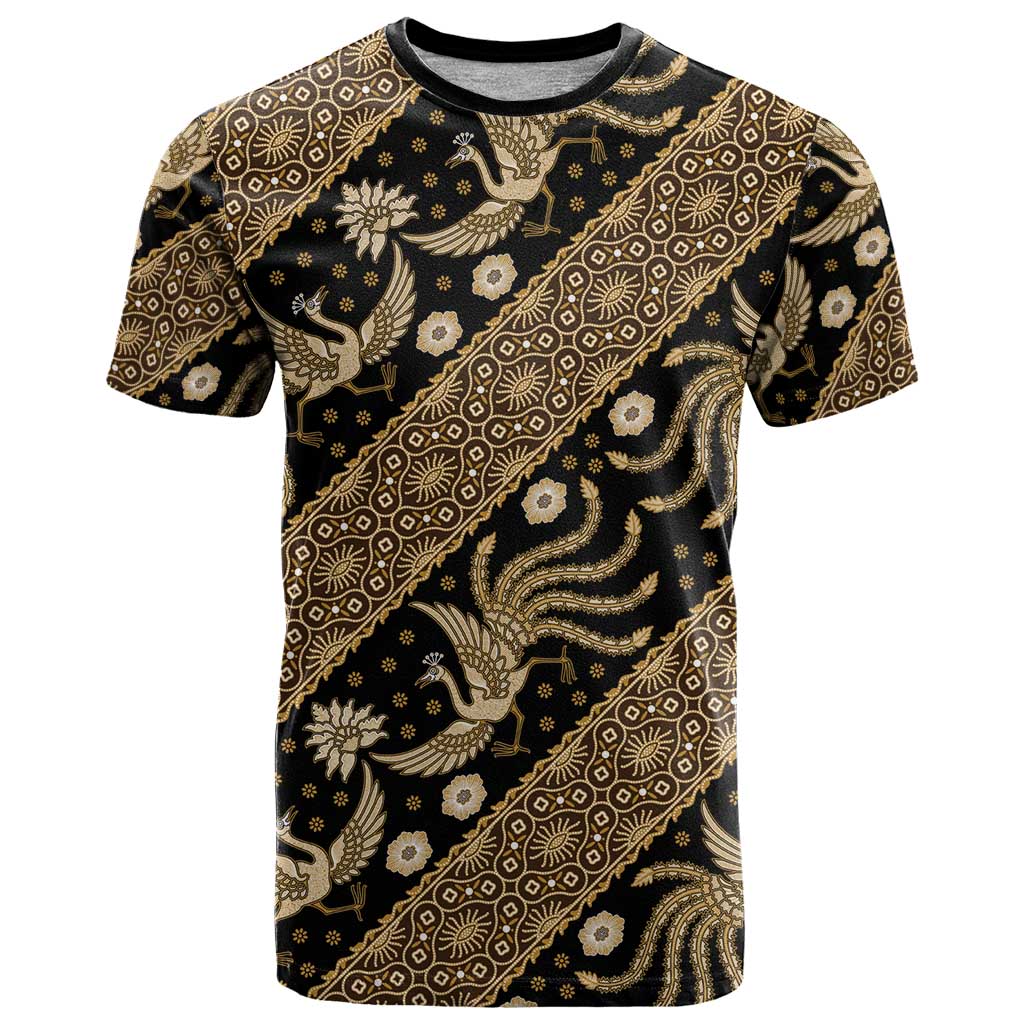 Indonesia Batik Pattern T Shirt Gold Version