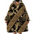 Indonesia Batik Pattern Wearable Blanket Hoodie Gold Version